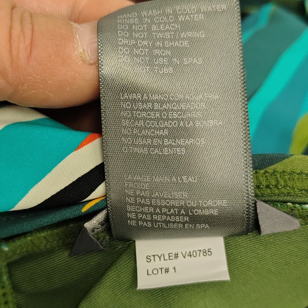 Vince Camuto Women Green Printed Cross-Front Bikini Top Swimwear Size Medium - Picture 5 of 11